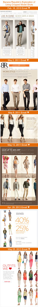 Banana Republic's exploration of using cropped model shots