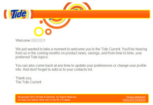 Tide welcome email