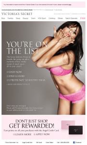 Victoria's Secret welcome email
