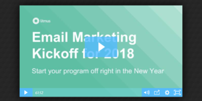 Email Marketing Kickoff for 2018 webinar