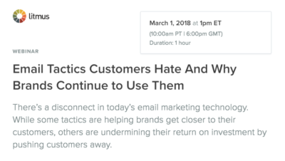 Email Tactics Consumers Hate webinar