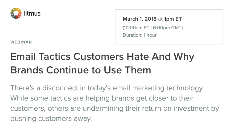 Email Tactics Consumers Hate webinar
