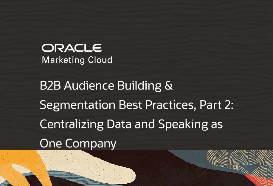 B2B Audience Building & Segmentation Best Practices, Part 2: Centralizing Data and Speaking as One Company