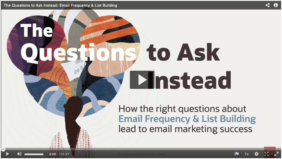 The Questions to Ask Instead - Email Frequency and List Building webinar
