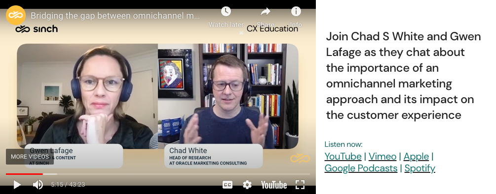 Sinch CX Education Podcast- Bridging the Gap between Omnichannel Marketing & CX