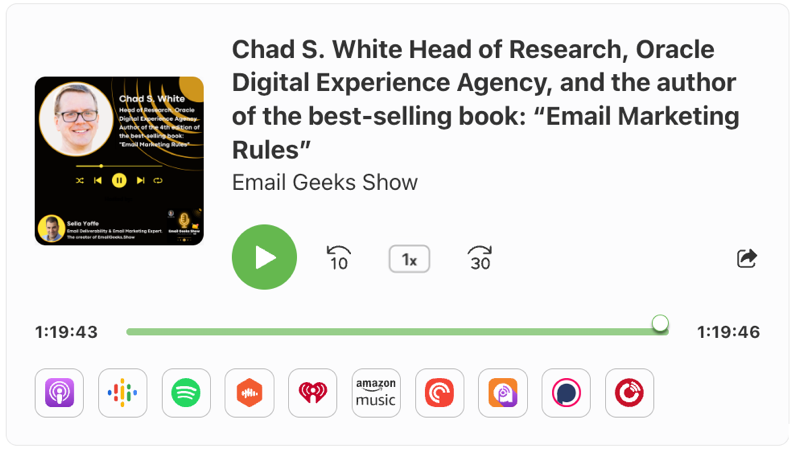 Email Geeks Show podcast - An Interview with Chad S. White